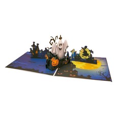 Leeum Dream 南瓜鬼萬聖節立體彈出式卡片, 白色, 1個