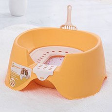 Clean On 易於清洗的馬桶型貓砂盆, 橘色, 1個