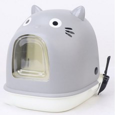 造型封閉式貓砂盆, 灰色