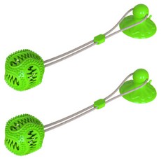 감동픽 강아지 고무빨판 방울 장난감, 연두, 2개