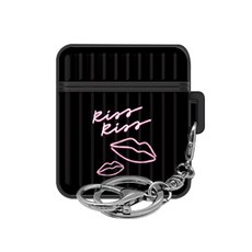 TRYCOZY 設計款 第9季 AirPods 1代 / 2代 裝甲保護殼, 霓虹燈親吻, 單一商品