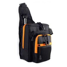 클린온 聚酯纖維霓虹釣魚收納腰包, 黑色