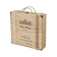 Suerte木質條紋4酒盒, 單一顏色, 1個