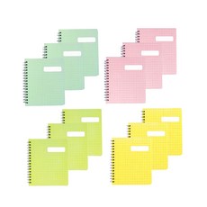 The Open House粉彩左翻筆記本 4種組 23-1297, 綠色、粉色、黃色、薄荷色, 3套