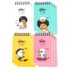 B FaMILY The Open House PP Sangcheol 筆記本 4 件套 23-4977, 白色、薄荷色、黃色、粉色, 3套