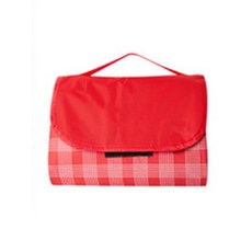 모모 레트로 접이식 휴대용 손잡이 피크닉 돗자리, 레드체크