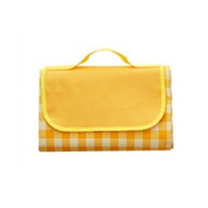 Momo 復古可折疊便攜手提野餐墊, 黃色