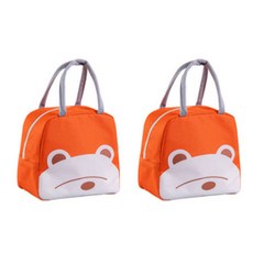 Oje 可愛角色拉鍊式便當保溫保冷袋, 橘色, 2個