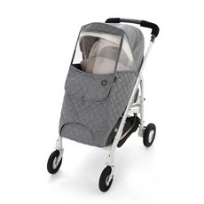 MomNest Inglesina防寒推車雨罩, Black Melange, 1入