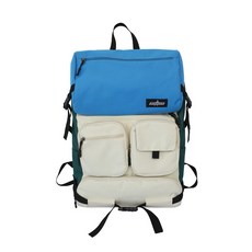 클린온 옥스퍼드 배색 수납 백팩, 블루