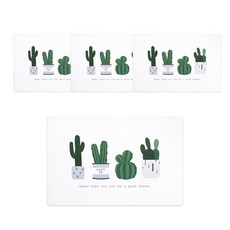 리비움 아티스트 식탁 테이블 매트 Rv-72152 4p, 선인장, 45 x 30 cm, 4개