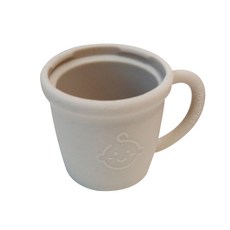 미오미오 실리콘 노리개 컵 케이스 1단계, 베이지, 1개