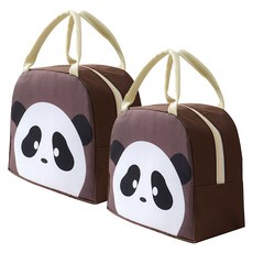 셀렉숀 동물 캐릭터 은박 보온 보냉 도시락 가방 2p, 팬더