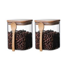 포테가르 라운드 사각 우드뚜껑 양념통, 2개, 800ml