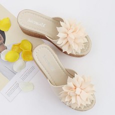 Juciyblack Juicy4all 女式花朵全跟坡跟拖鞋 RS-F16