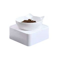 寵物貓臉寵物高腳碗 YT_RC615, 白色, 1個