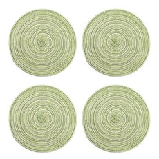 Livium 棉線餐墊 4入組 Rv-72135, 綠色, 直徑36公分, 4個