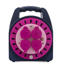 세이즈 X2 IP-1.5SQ 방우방진형 케이블릴 4구 HJR-9P, 20m, 핫핑크, 1개