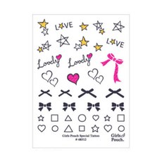 女孩化妝包特殊紋身貼紙, 05 CUTE, 1個