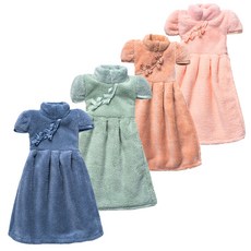 柔和色系連身裙造型掛式擦手巾, 隨機發貨, 4個