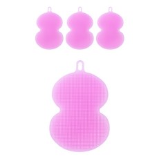 디에닐 조롱박 실리콘 수세미 핑크, 1개입, 4개