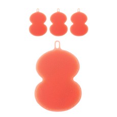 디에닐 조롱박 실리콘 수세미 오렌지, 1개입, 4개