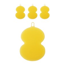 디에닐 조롱박 실리콘 수세미 옐로우, 1개입, 4개