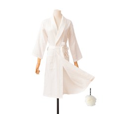 프리미엄 샤워가운 M + 샤워볼 세트 YP53, 타입1(샤워가운), 화이트(샤워볼), 1세트