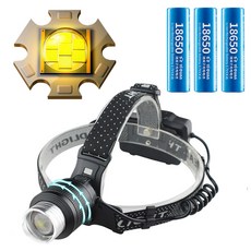 충전식 해루질 LED 헤드랜턴 XHP90 J98 1200mAh 배터리 풀세트, 블랙, 1세트