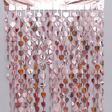 Joyparty 銀箔心形派對窗簾 3p, 玫瑰金, 1個