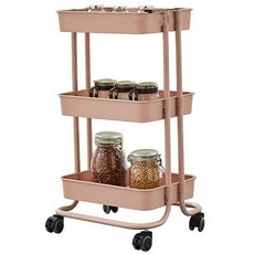 마음이음마켓 파스텔 핸드 트롤리, 핑크, 3단