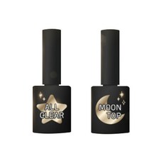JB Moon Top美甲封層膠 11ml+透明美甲封層膠 11ml, 混色, 1套