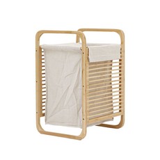 VANESSDECO 竹框洗衣籃, 淺棕色, 1入