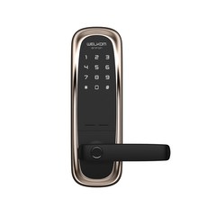 솔리티 웰콤 그립온 지문인식 무타공 손잡이 있음 도어락, WM-650B, 고객직접설치