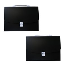 Zeno Win手風琴口袋文件文件保管包, 黑色的, 2個