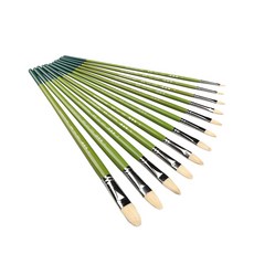 圓頭壓克力顏料刷 12入組合, 1套, 12種