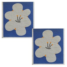 Seudeseu 竹製彩繪抹布 藍色 2入, 2個