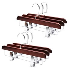 Living S原木夾式褲架 3入, 核桃, 2個