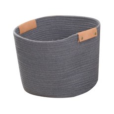 땡스갤러리 손짜임 다용도 무명실 수납 바구니 L TD0108, 그레이, 1개