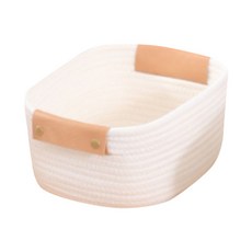 땡스갤러리 손짜임 다용도 무명실 수납 바구니 TD0099, 화이트, 1개