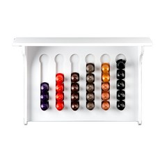 壁掛式咖啡膠囊簡約收納架 + 附2張貼紙, 白色, 1個