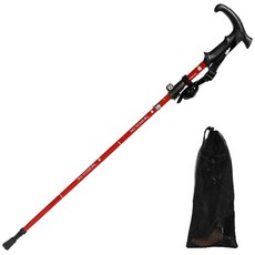 DSO 3段式T型登山杖, 紅色