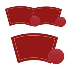 더블제이유 레인보우 식탁매트 3p + 코스터 3p 세트, 레드, 식탁매트(51 x 30 cm), 코스터(10 x 10 cm), 1개