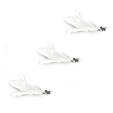 HEALING TIME BTOB Mellong Long Long 逗貓棒玩具補充蕊 14cm NH-0344, 01 純白羽毛, 3個