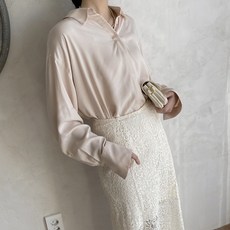 아틀리에나인 N시그니처 소프트 오버핏 블라우스 R-BL-3588