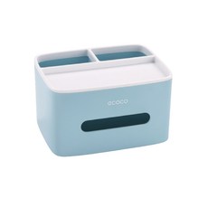 ecoco 깔끔 다용도 수납 휴지케이스 기본형, 블루, 1개