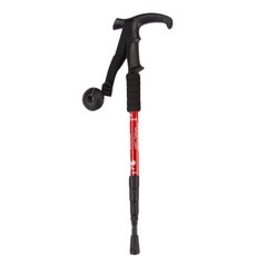 Breview T字頭4節登山杖 AA-065, 紅色