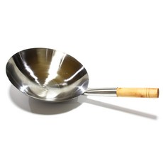 不銹鋼涮涮鍋木柄 30cm, 銀, 1個