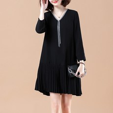 아뗄릭 은사 리스 플리츠 루즈핏 9부 소매 원피스 00241 빅사이즈 포함