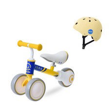 ZOKO 孩童三輪車+安全頭盔, 黃色（Bung Bungka），奶油色（頭盔）